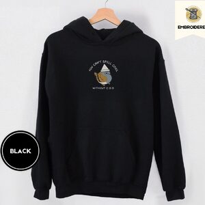 Black Cool Pigeon Pun Embroidered Hoodie