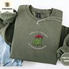 Military Green Cowboy Frog Embroidered Sweatshirt