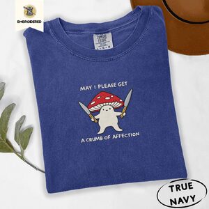 True Navy Crumb Of Affection Mushroom Embroidered T-Shirt