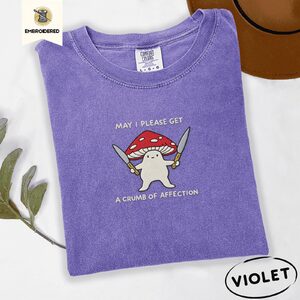 Violet Crumb Of Affection Mushroom Embroidered T-Shirt