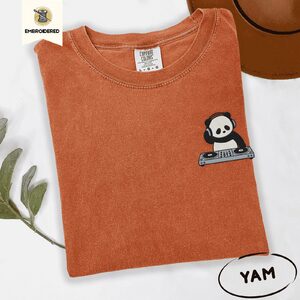 Yam DJ Panda Embroidered T-Shirt