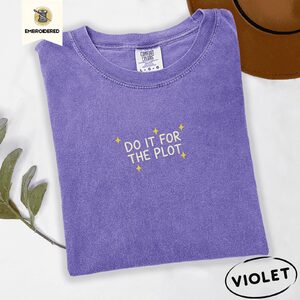 Violet Do It For The Plot Embroidered T-Shirt