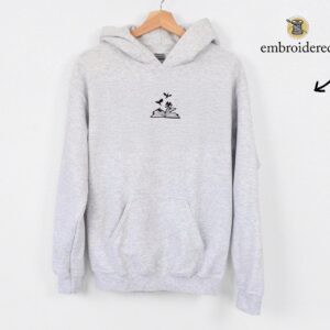 Ash Dragons and Open Book Embroidered Hoodie