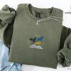 Military Green Dragons and Open Book Embroidered Sweatshirt