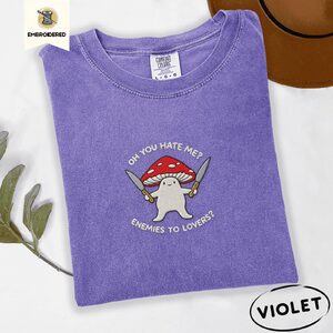 Violet Enemies To Lovers Mushroom Embroidered T-Shirt