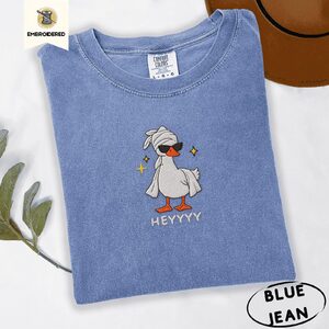 Blue Jean Fabulous Goose Embroidered T-Shirt