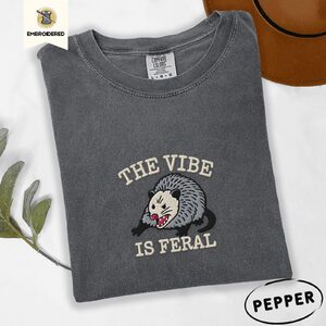 Pepper Feral Possum Embroidered T-Shirt