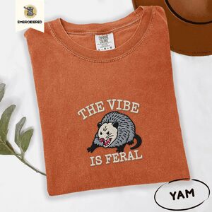 Yam Feral Possum Embroidered T-Shirt