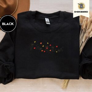 Black Five Playful Black Cats Embroidered Sweatshirt