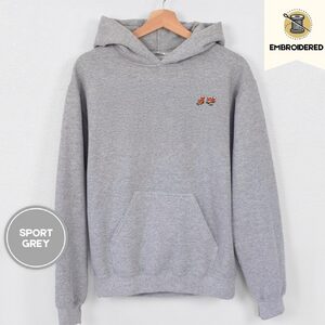 Sport Grey Five Playful Foxes Embroidered Hoodie