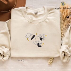 Sand Flying Dragons and Clouds Embroidered Sweatshirt