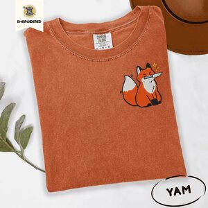 Yam Fox with Knife Embroidered T-Shirt