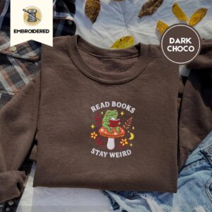 Dark Chocolate Frog and Mushroom Embroidered Sweatshirt