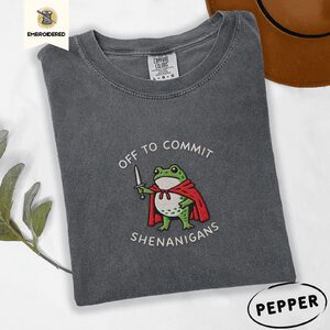 Pepper Frog Knight Shenanigans Embroidered T-Shirt