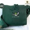 Forest Green Frog Riding Goose Embroidered Hoodie