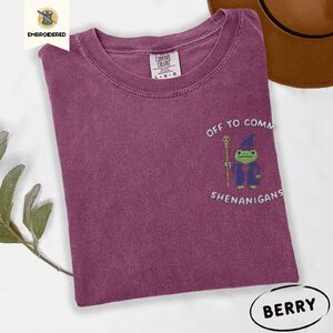 Berry Frog Wizard Shenanigans Embroidered T-Shirt