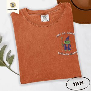 Yam Frog Wizard Shenanigans Embroidered T-Shirt