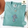 Seafoam Gentle Manatee Embroidered T-Shirt