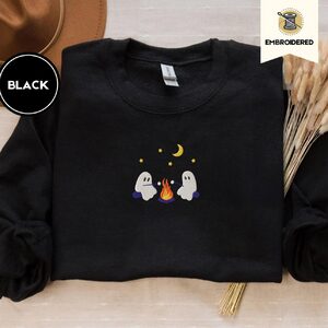 Black Ghost Campfire Embroidered Sweatshirt