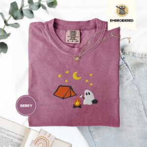 Berry Ghost Camping Embroidered T-Shirt
