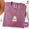 Berry Ghost Reading a Book Embroidered T-Shirt