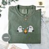 Moss Ghosts Roasting Marshmallows Embroidered T-Shirt