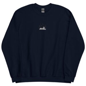 Navy Gold Sparkle Dragons Embroidered Sweatshirt