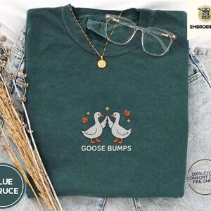 Blue Spruce Goose Bumps Embroidered T-Shirt