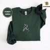 Forest Green Gray Dragon and Stars Embroidered Sweatshirt