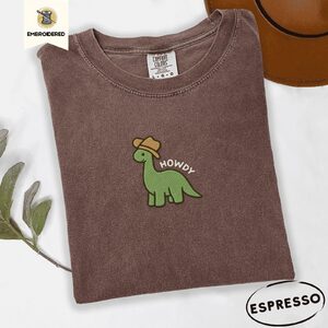 Espresso Green Longneck Cowboy Embroidered T-Shirt
