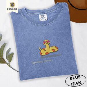 Blue Jean Heart Sunglasses Snake Embroidered T-Shirt