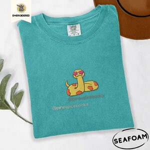 Seafoam Heart Sunglasses Snake Embroidered T-Shirt