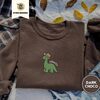 Dark Chocolate Howdy Cowboy Dinosaur Embroidered Sweatshirt