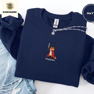 Navy Huzzah Fox Embroidered Sweatshirt