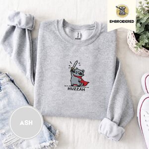 Ash Huzzah Raccoon Knight Embroidered Sweatshirt