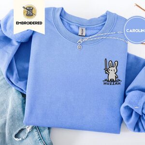 Carolina Blue Huzzah Sword Bunny Embroidered Sweatshirt