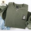 Military Green Huzzah Sword Bunny Embroidered Sweatshirt