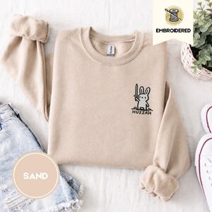 Sand Huzzah Sword Bunny Embroidered Sweatshirt