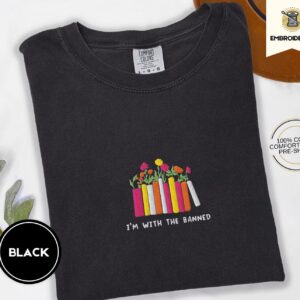 Black I'm With the Banned Embroidered T-Shirt