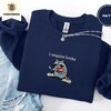 Navy I Require Books Raccoon Embroidered Sweatshirt