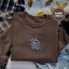 Dark Chocolate I Require Snacks Raccoon Embroidered Sweatshirt
