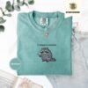 Seafoam I Require Snacks Raccoon Embroidered T-Shirt