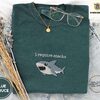 Blue Spruce I Require Snacks Shark Embroidered T-Shirt