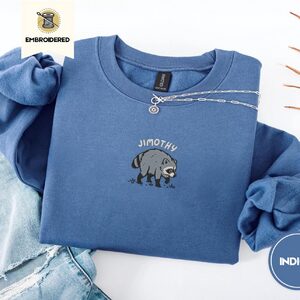 Indigo Blue Jimothy Raccoon Embroidered Sweatshirt