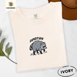 Ivory Jimothy Raccoon Embroidered T-Shirt