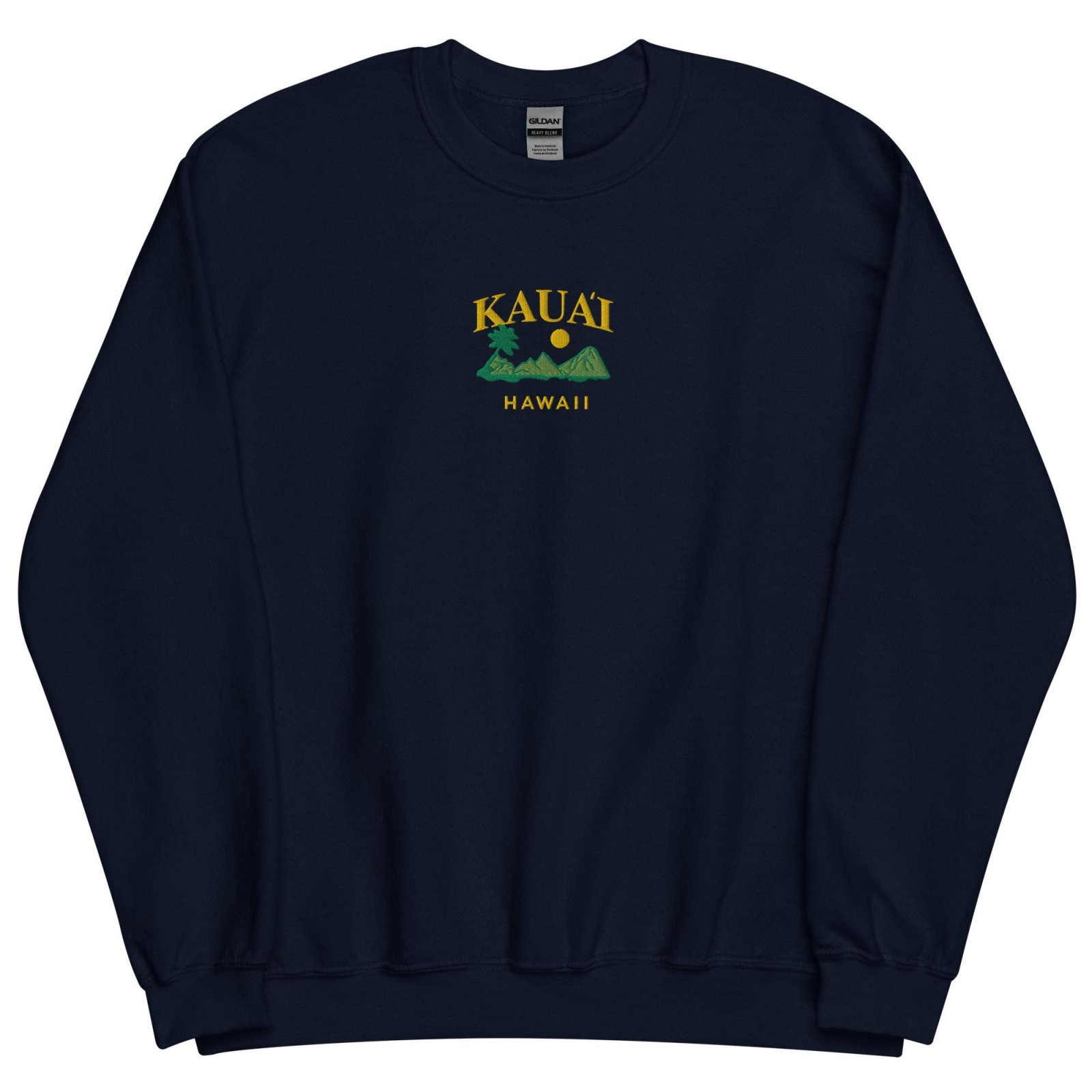 Navy Kauai Hawaii Island Embroidered Sweatshirt
