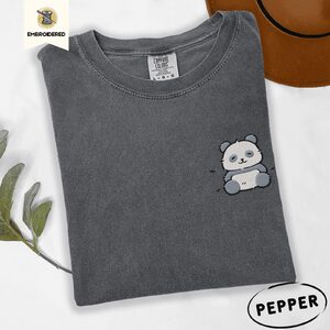 Pepper Kawaii Panda Embroidered T-Shirt