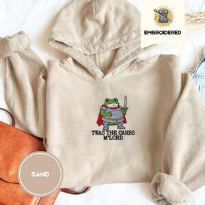 Sand Knight Frog Embroidered Hoodie