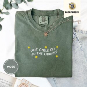 Flat lay of the Library Girls and Stars Embroidered T-Shirt