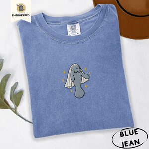 Blue Jean Manatee Bride Embroidered T-Shirt